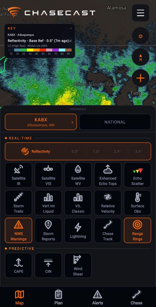The layer menu, with every data layer one tap away